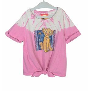 Disney Lion King pink & white tie dye Simba knot T-shirt girls 4 Disneyland